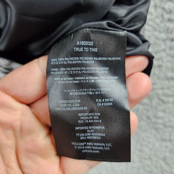 Volcom Shirt Mens Small Black White Plaid Long Sleeve Fleece Snap Closure - Picture 6 of 11